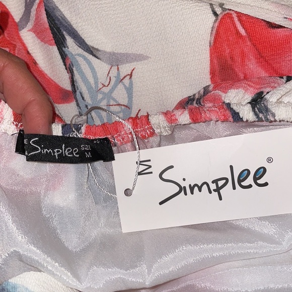 Simplee Floral Print Backless Wrap Slit Slip Dress - Picture 11 of 13